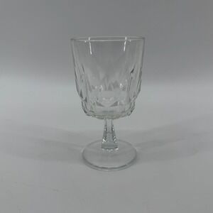Vintage Arcoroc France Artic Clear Cut Glass Wine Goblet Water 5 3/4 inch